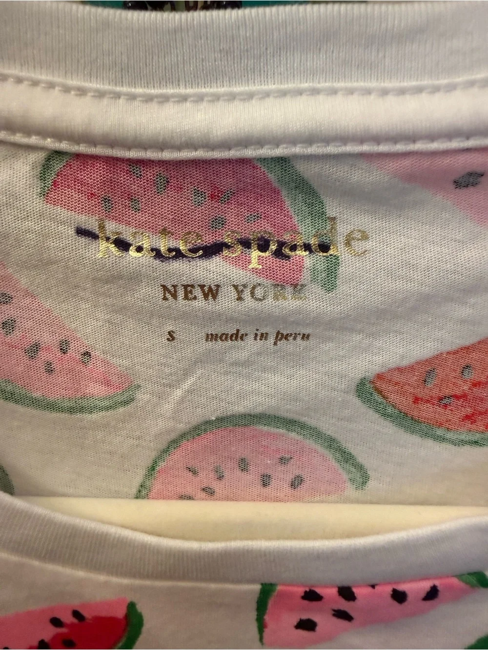 Kate Spade White Watermelon Print Tee